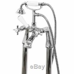 Grand Traditional Freestanding Cross Head Lever Bath Filler Shower Mixer Tap