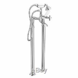 Grand Traditional Freestanding Cross Head Lever Bath Filler Shower Mixer Tap