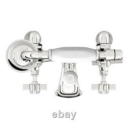 Grand Traditional Victorian Sink Basin Mono Bath Filler Shower Chrome Cross Taps