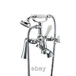 Grand Traditional Victorian Sink Basin Mono Bath Filler Shower Chrome Cross Taps