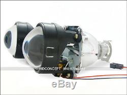 H1 Projectors Mini Bi-xenon HID Xenon lenses + Shrouds 2.5 Headlight Retrofit