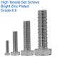 High Tensile Setscrews Hex Bolt Bright Zinc Plated 8.8 Din 933 M12 12mm