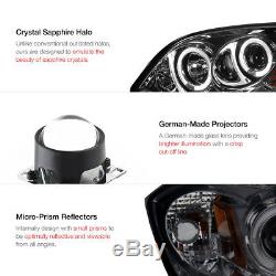 Halo Projector Head Lamp+LED DRL Lamp Smoke Lens 05-10 Chevy Cobalt/Pontiac G5