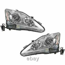 Headlights Headlamps Left & Right Pair Set for 06-08 Lexus IS250 IS350