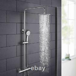 Helen Modern Slim Round Thermostatic Dual Control Riser Shower Mixer Twin Head