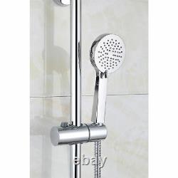 Helen Modern Slim Round Thermostatic Dual Control Riser Shower Mixer Twin Head