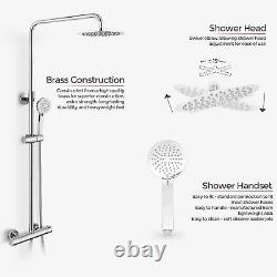 Helen Modern Slim Round Thermostatic Dual Control Riser Shower Mixer Twin Head