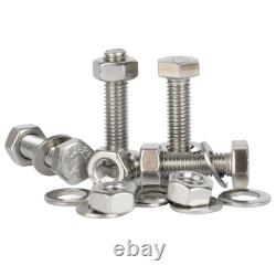 Hex Head Set Screws M6 M8 M10 Fully Threaded Bolts Nuts Washers Stainless Steel