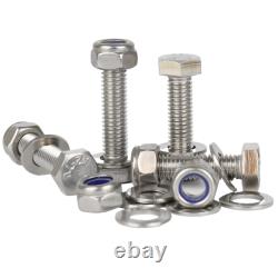 Hex Head Set Screws M6 M8 M10 Fully Threaded Bolts Nyloc Nuts Washers Stls Steel