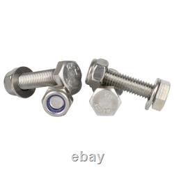 Hex Head Set Screws M6 M8 M10 Fully Threaded Bolts Nyloc Nuts Washers Stls Steel