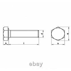 Hexagon Head Set Screw / Bolt A2 Stainless Steel DIN 933 M5 M6 M8 M10 M12 M16