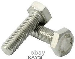 Hexagon Head Set Screws A4 Stainless Steel Fully Threaded Bolts M4 M5 M6 M8 M10