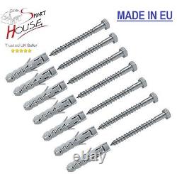 Hexagonal Head Wood Coach Screws Bolts Zinc Plated + Nylon Rawl Plug All Length