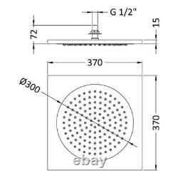 Hudson Reed Ceiling Tile Square Fixed Shower Head 370mm x 370mm Chrome