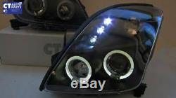 JDM Black Angel Eyes Projector Head Lights for 04-10 Suzuki Swift Sport