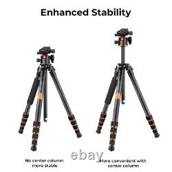 K&F Concept 156cm Carbon Fiber Tripod Camera for DSLR Photography A255C2+BH-36L