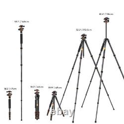 K&F Concept 156cm Carbon Fiber Tripod Camera for DSLR Photography A255C2+BH-36L