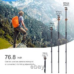 K&F Concept 72'' Overhead DSLR Camera Tripod with Detachable Monopod 22lbs Load