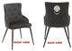 Kensington Black / Grey Velvet Button Dining Chair, Lion Head Knocker