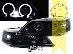 LED Angel Eyes Scheinwerfer für Opel Astra G schwarz