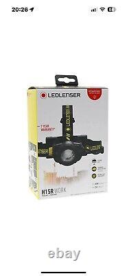 LED Lenser H15R WORK Rechargeable LED Head Torch Black & Yellow
