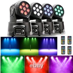 LED Moving Head Light 120W DJ Lights Stage Lighting with Remote DMX 7LED Disco