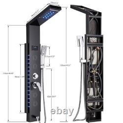 LED Shower Panel Column Tower Stainless Steel Mixer Tap Rain Massage Body Jets