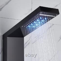 LED Shower Panel Column Tower Stainless Steel Mixer Tap Rain Massage Body Jets