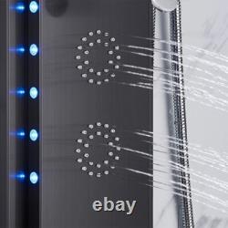 LED Shower Panel Column Tower Stainless Steel Mixer Tap Rain Massage Body Jets