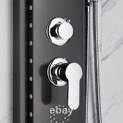 LED Shower Panel Column Tower Stainless Steel Mixer Tap Rain Massage Body Jets