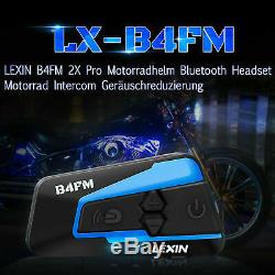 LEXIN LX-B4FM 2X Pro Motorradhelm Bluetooth Headset mit Geräuschreduzierung & FM