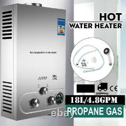 LPG Hot Water Heater 18L Propane Gas Boiler Tankless 36KW with Shower Head Kit