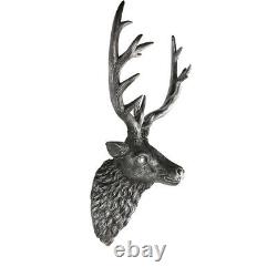 Large Wall Mounted Deer Head Animal Head Stag Head Large Silver Stag Wall Art UK