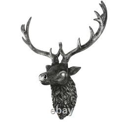 Large Wall Mounted Deer Head Animal Head Stag Head Large Silver Stag Wall Art UK