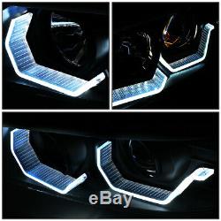 Led 3d Crystal U-halofor 06-08 Bmw 3-series E90 4dr Headlight Head Lamp Black