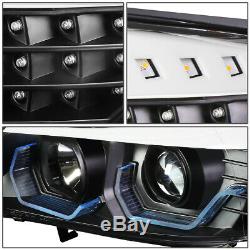 Led 3d Crystal U-halofor 06-08 Bmw 3-series E90 4dr Headlight Head Lamp Black