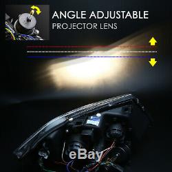 Led 3d Crystal U-halofor 06-08 Bmw 3-series E90 4dr Headlight Head Lamp Black