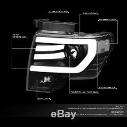 Led Drlfor 09-14 Ford F150 Black/clear Corner Projector Headlight Head Lamps
