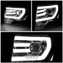 Led Drlfor 09-14 Ford F150 Smoked/clear Corner Projector Headlight Head Lamps