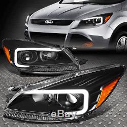 Led Drlfor 13-16 Ford Escape Black/amber Corner Projector Headlight Head Lamp
