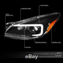 Led Drlfor 13-16 Ford Escape Black/amber Corner Projector Headlight Head Lamp