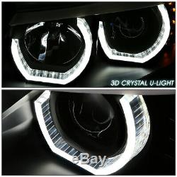 Led U-halo For 06-08 Bmw E90 3-series 4dr Projector Headlight Head Lamp Black