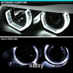 Led U-halo For 06-08 Bmw E90 3-series 4dr Projector Headlight Head Lamp Black