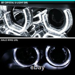 Led U-halo For 06-08 Bmw E90 3-series 4dr Projector Headlight Head Lamp Chrome