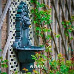 Lion Head Water Feature Bird Bath Water Fountain Antique Green Wall Mounted