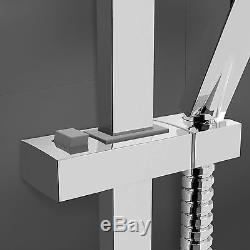 Lois Modern Bathroom Thermostatic Shower Mixer Bar Valve Tap Square Head Exposed