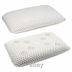 Luxury White Relaxing Spongy Cushioned Bath Spa Pillow Head Neck Rest Bathroom