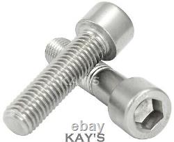 M10(10mmØ) CAP SCREWS HEX SOCKET ALLEN KEY BOLTS A4 MARINE GRADE STAINLESS STEEL