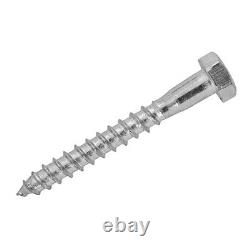 M10 / 10mm HEX HEXAGON HEAD WOOD SCREW COACH SCREWS BOLTS ZINC PLATED ALL LENGTH