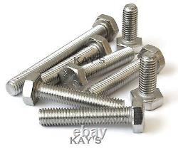 M12 12mm HEXAGON HEAD SET SCREWS FULLY THREADED METRIC BOLTS A2 STAINLESS STEEL